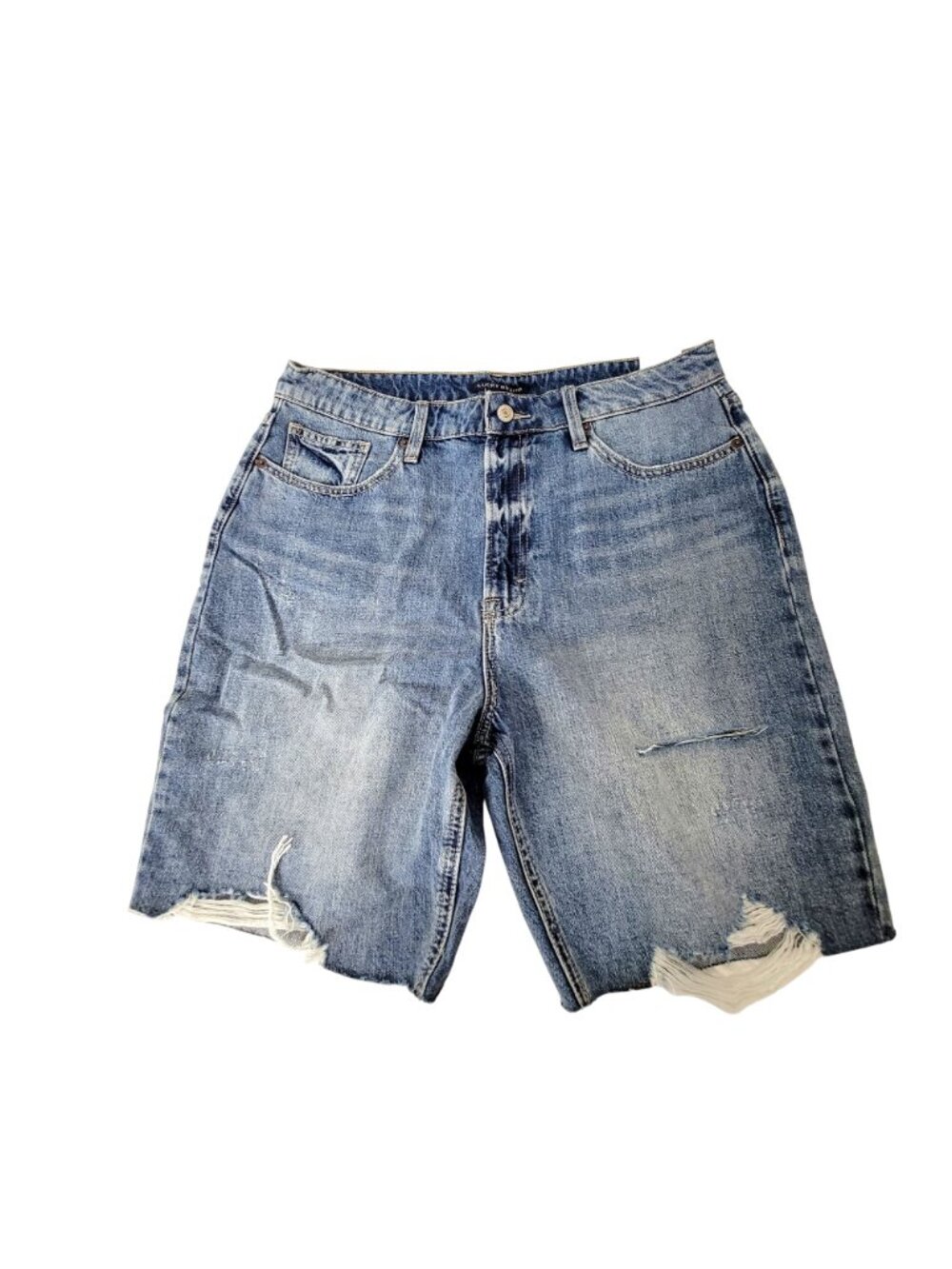 Lucky Brand High Rise Destroyed Denim Bermuda Shorts NWT - Picture 8 of 8